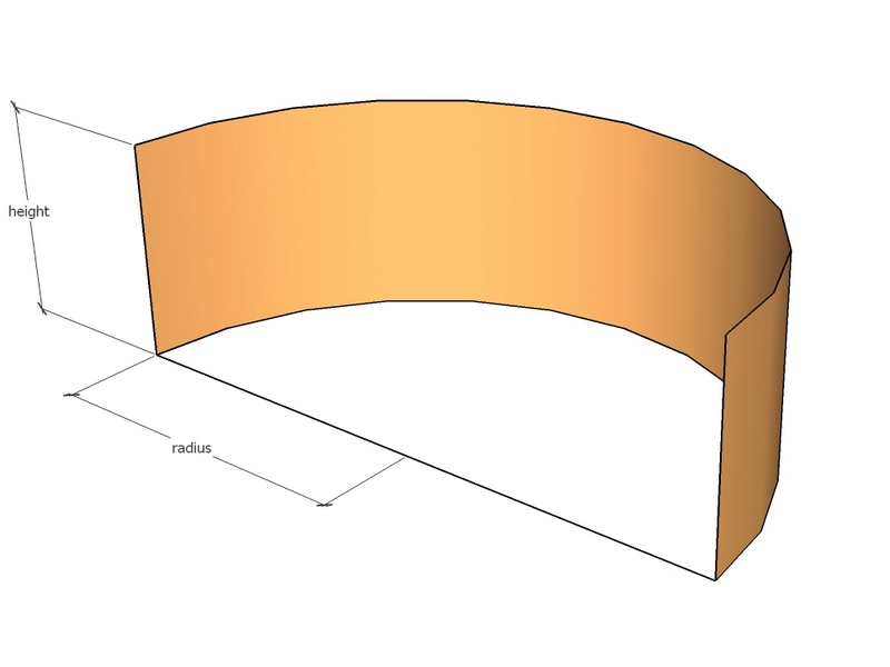 [CorHal15-4-11] Half R15" x 4" tall x 11ga A = 47.1"