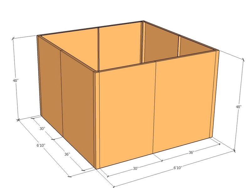 Rectangular planter kit 5'10" x 5'10" x 48"T