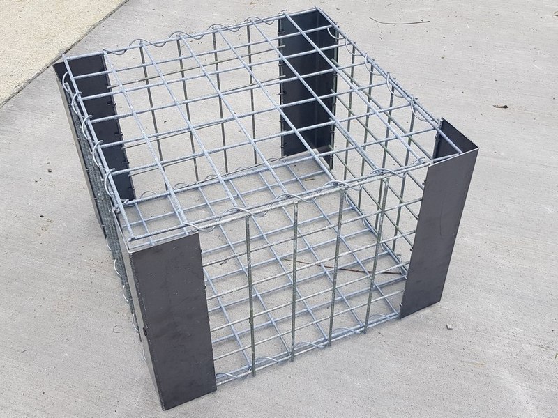 [CorGabCnr300] Corten gabion corner joiner 12"
