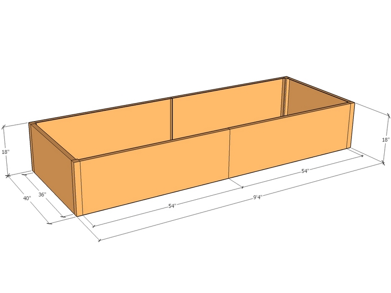 Rectangular planter kit 9'4" x 3'4" x 18"T