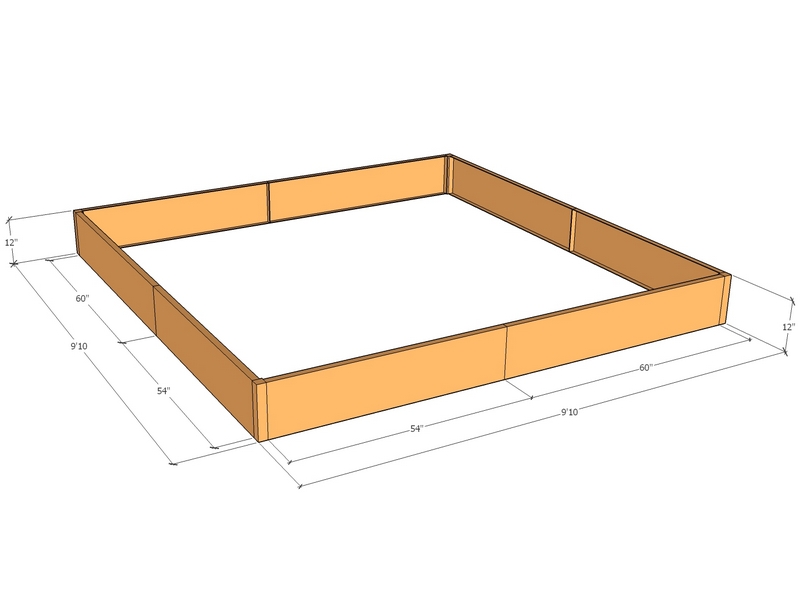 Rectangular planter kit 9'10" x 9'10" x 12"T