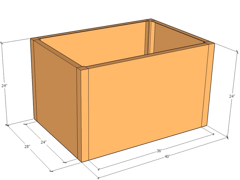 [CorPlaRec40-28-24] Rectangular planter kit 40" x 28" x 24"T