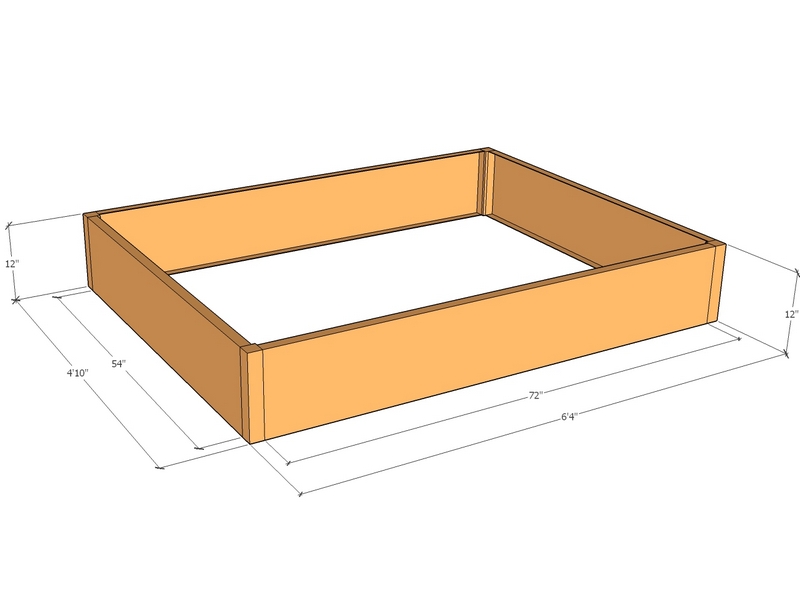 Rectangular planter kit 6'4" x 4'10" x 12"T