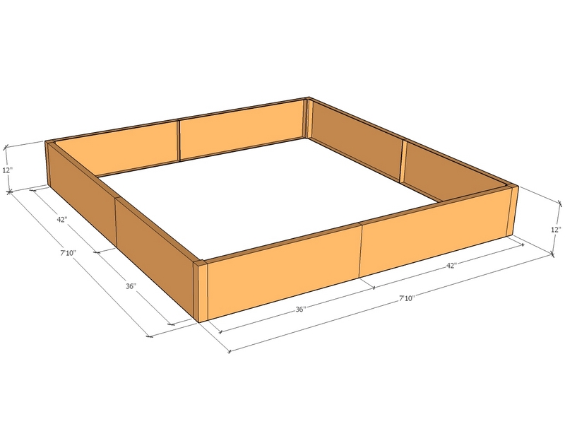 Rectangular planter kit 6'10" x 6'10" x 12"T