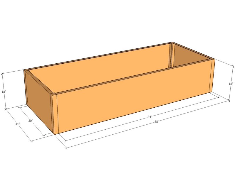 Rectangular planter kit 7'4" x 34" x 18"T