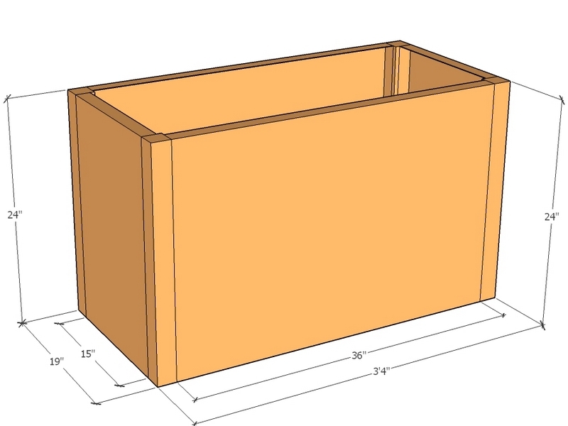 Rectangular planter kit 3'4" x 19" x 24"T