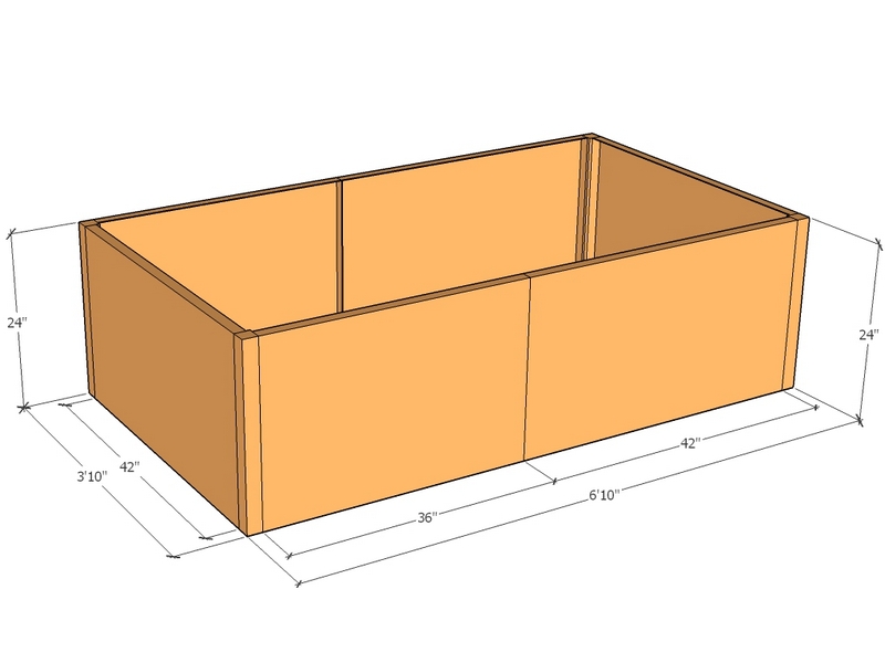 Rectangular planter kit 6'10" x 3'10" x 24"T