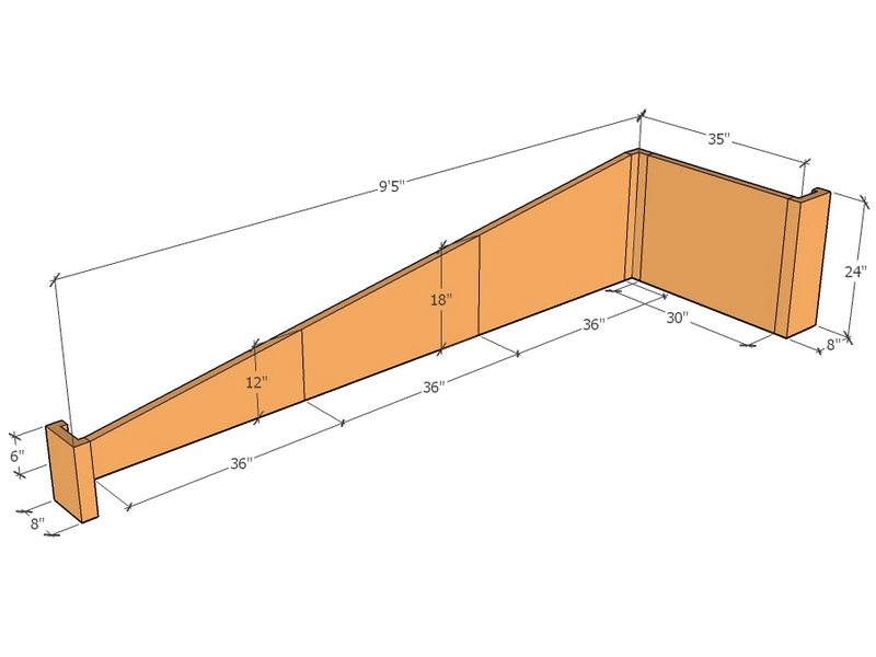 [CorRetKitTra113-35-6-24-ntc] Retaining wall Trans 12'4" x 6"-24" Tall