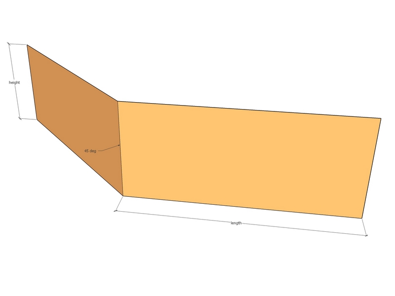 Corten 45deg Cnr 18" x 18" x 6" x 11ga