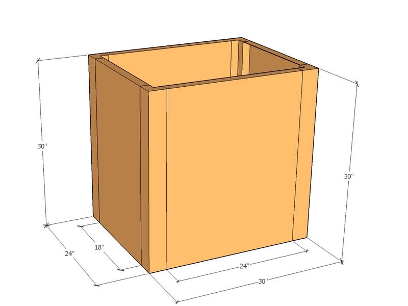 Rectangular planter kit 30" x 24" x 30"T