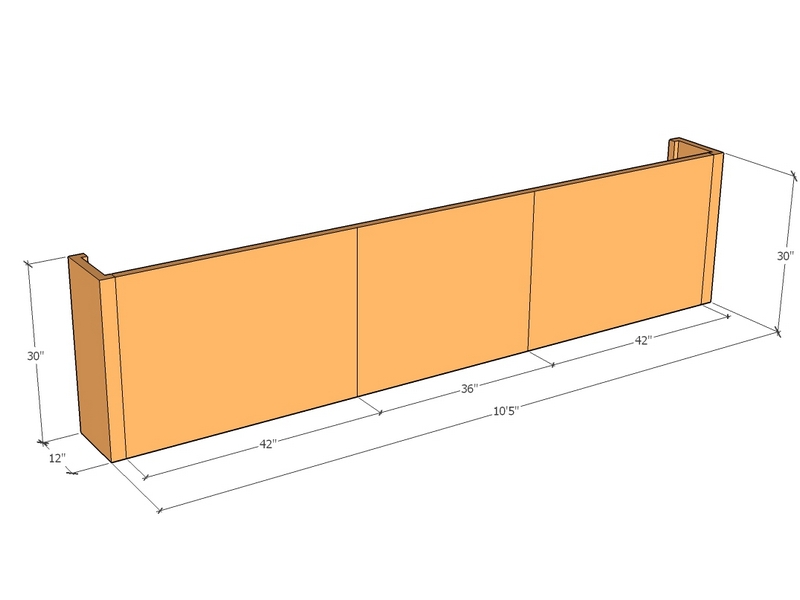 [CorRetKit125-30-ntc] Retaining wall straight 10'5" long x 30"T