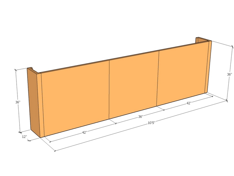 [CorRetKit125-36-ntc] Retaining wall straight 10'5" long x 36"T