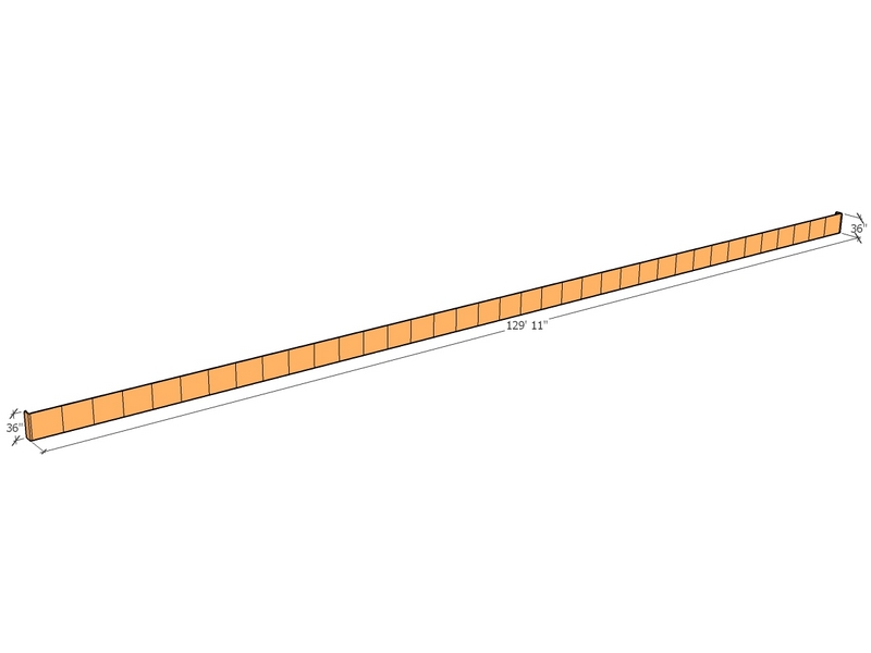 [CorRetKit1559-36-ntc] Retaining wall straight 129' 11" long x 36"T