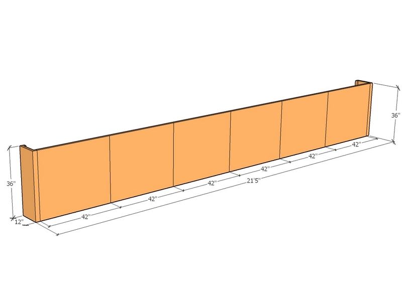 [CorRetKit257-36-ntc] Retaining wall straight 21'5" long x 36"T