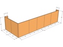 Retaining wall L-external 16'4.5" x 6'4.5" long x 48"T