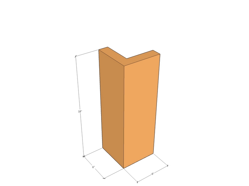 [CorCnrJoiS-150-90Ext18] 90deg 6" square corner joiner ext-18"