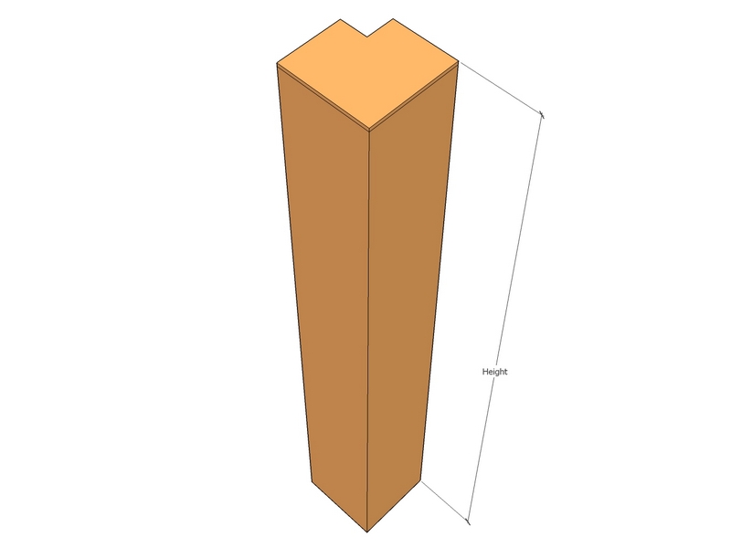 [CorCnrJoiS-50-90Ext18] 90deg 2" square corner joiner ext-18"