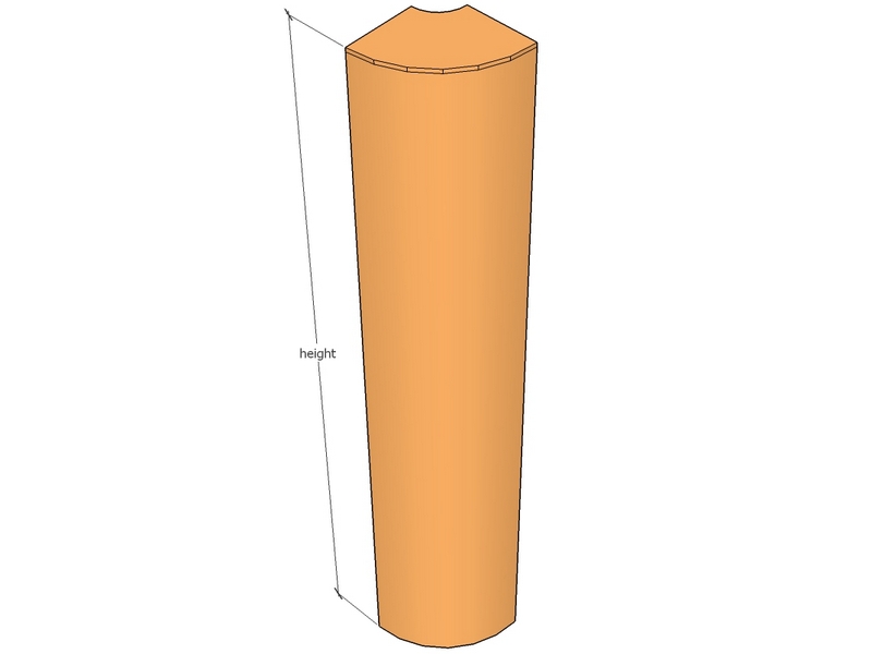 [CorCnrJoiR-50-90Ext12] 90deg 2" round corner joiner ext-12"