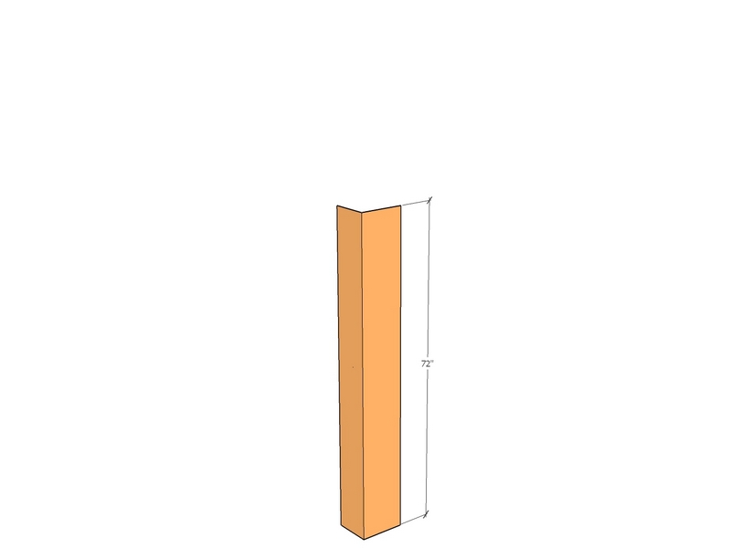 [CorAng72-180-5-11] Angle Post 72" x 180 x 5" x 11ga