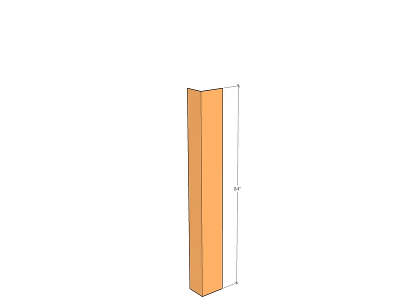 [CorAng84-180-5-11] Angle Post 84" x 180  x 5" x 11ga