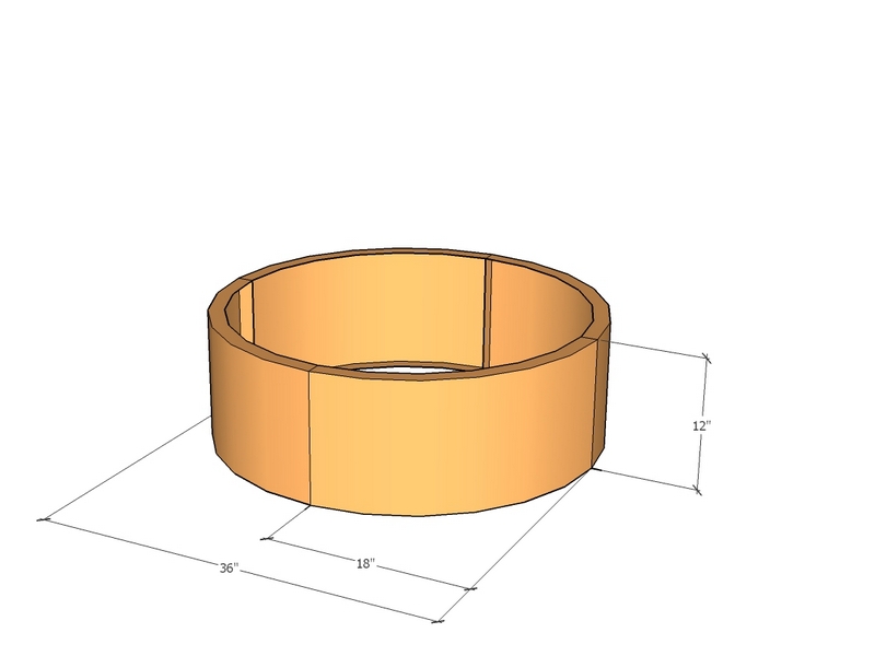 Circular planter kit 18" rad x 12" tall