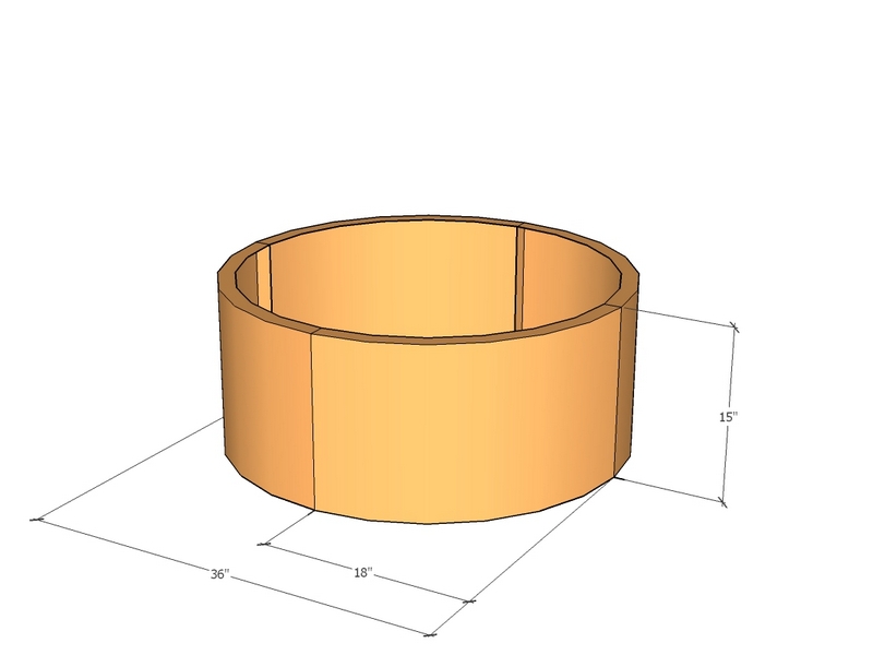 Circular planter kit 18" rad x 15" tall