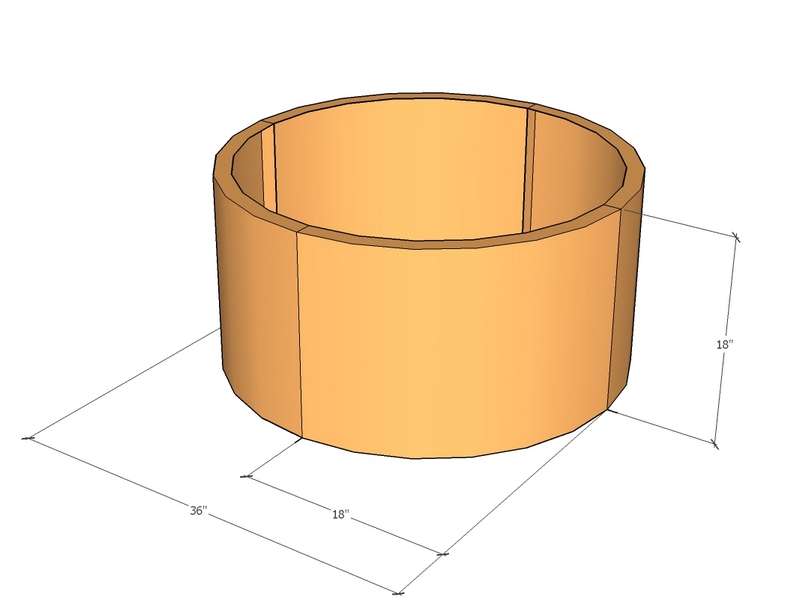 Circular planter kit 18" rad x 18" tall
