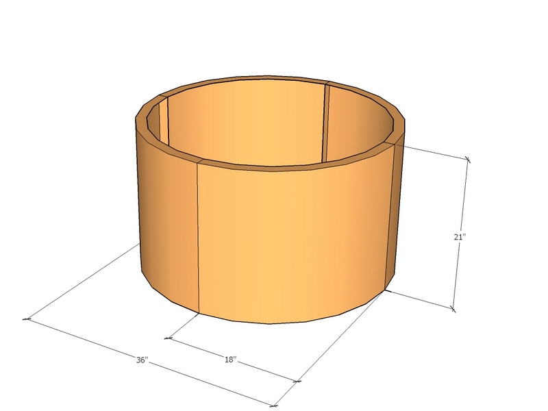 Circular planter kit 18" rad x 21" tall