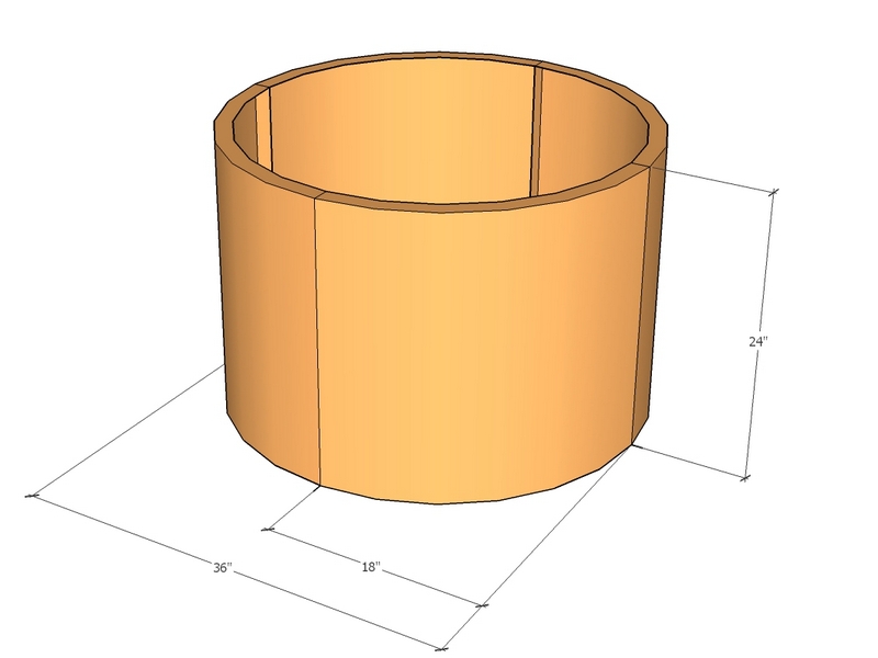 Circular planter kit 18" rad x 24" tall