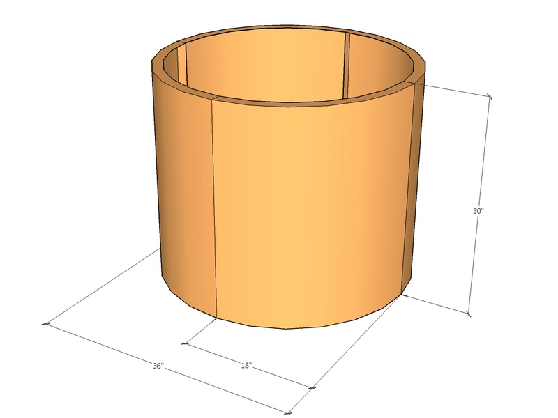 Circular planter kit 18" rad x 30" tall