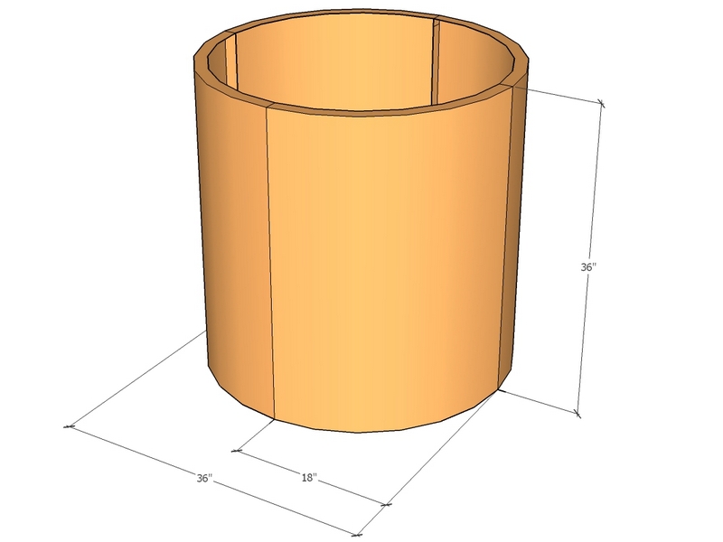 Circular planter kit 18" rad x 36" tall