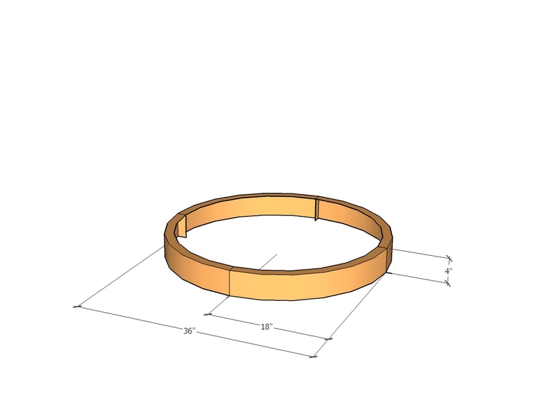 Circular planter kit 18" rad x 4" tall