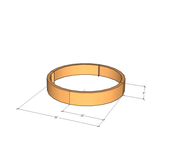 Circular planter kit 18" rad x 6" tall