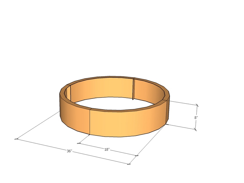 Circular planter kit 18" rad x 8" tall