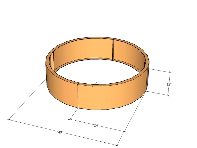 Circular planter kit 24" rad x 12" tall