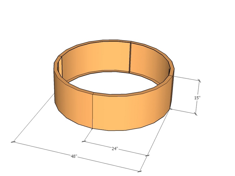 Circular planter kit 24" rad x 15" tall