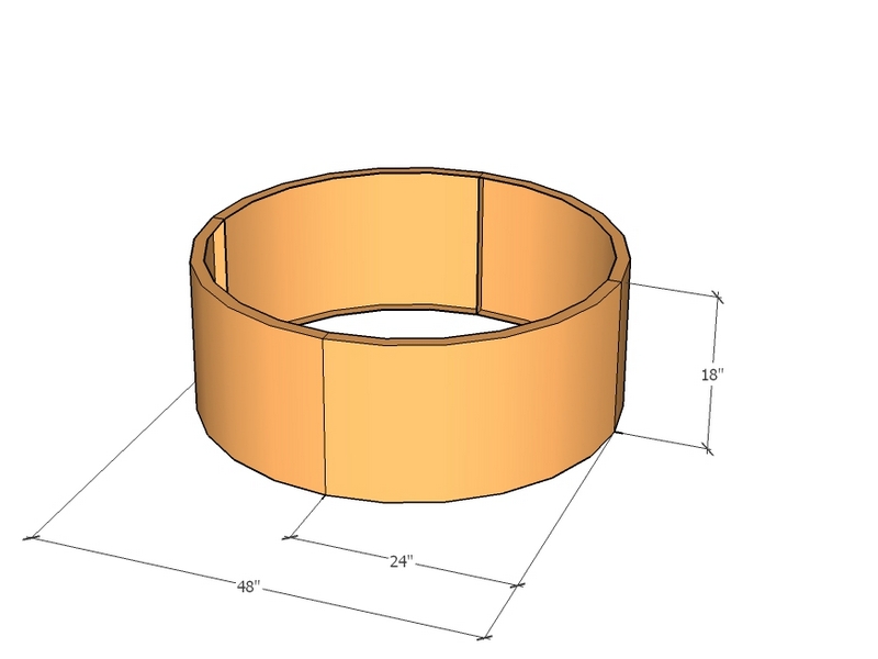 Circular planter kit 24" rad x 18" tall