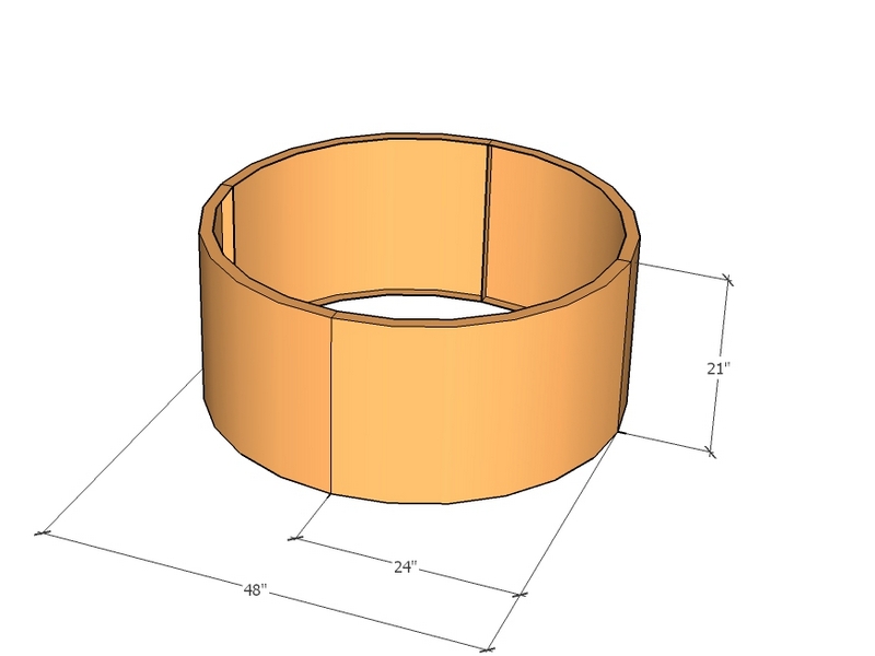 Circular planter kit 24" rad x 21" tall