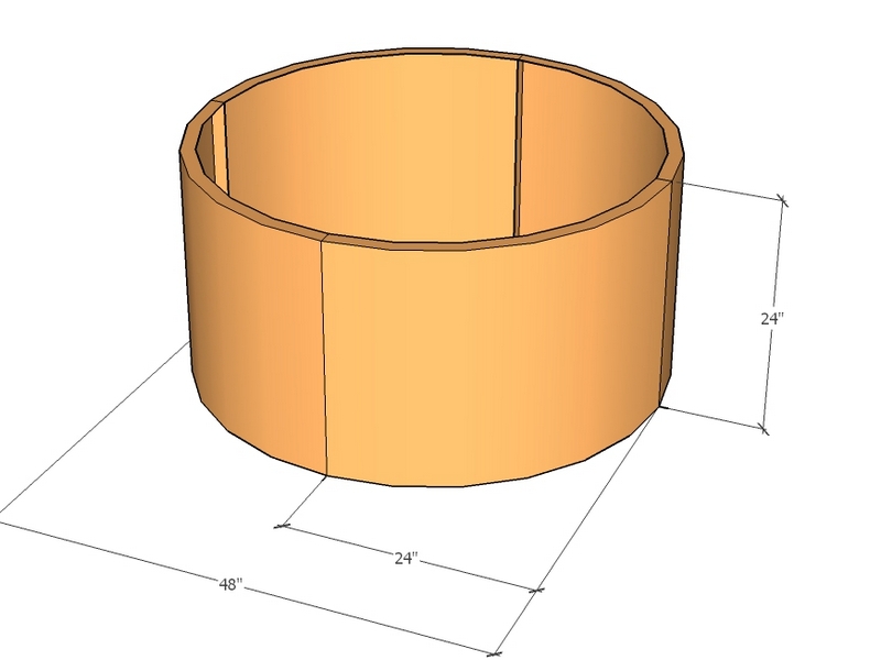 Circular planter kit 24" rad x 24" tall