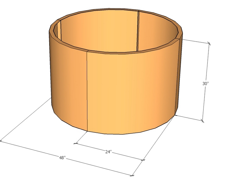 Circular planter kit 24" rad x 30" tall