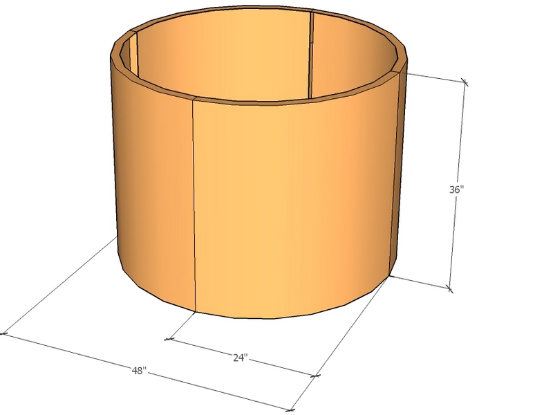 Circular planter kit 24" rad x 36" tall