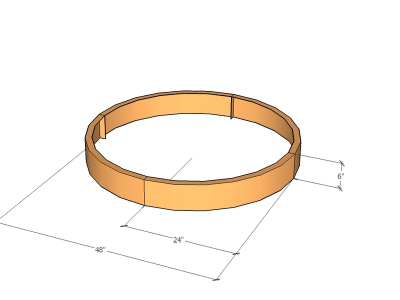 Circular planter kit 24" rad x 6" tall
