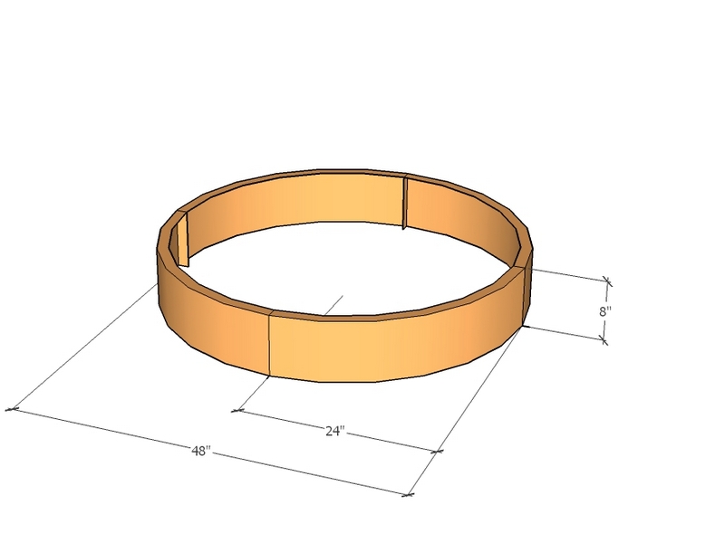 Circular planter kit 24" rad x 8" tall