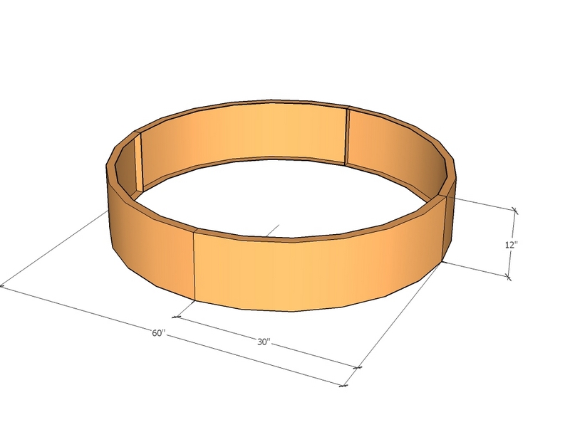 Circular planter kit 30" rad x 12" tall