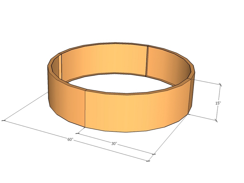 Circular planter kit 30" rad x 15" tall