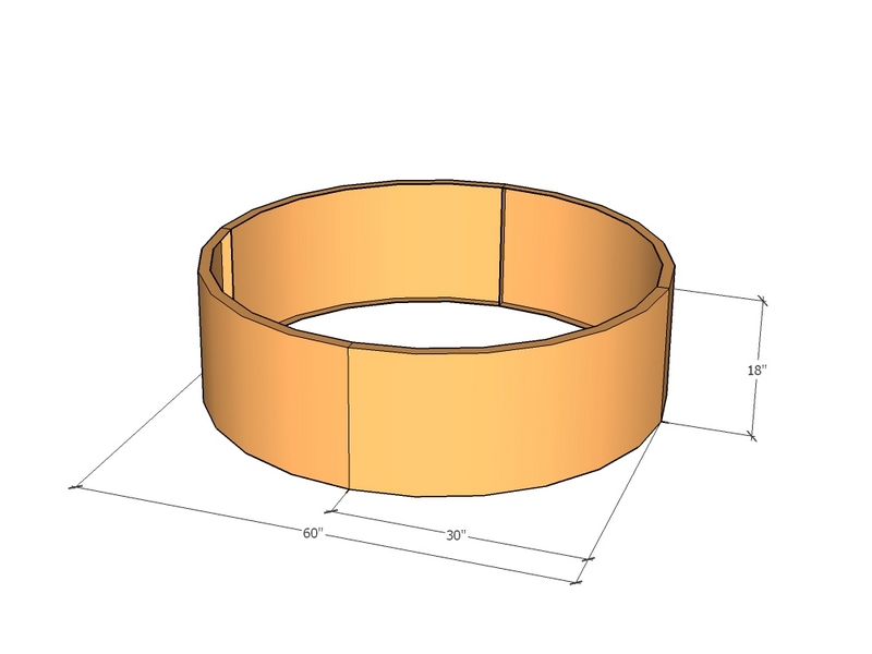 Circular planter kit 30" rad x 18" tall
