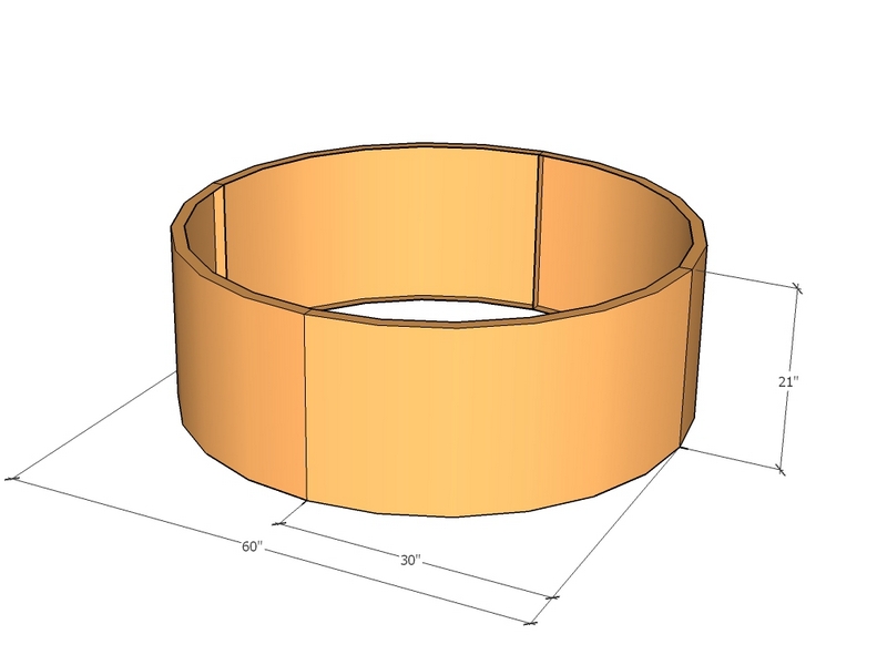 Circular planter kit 30" rad x 21" tall