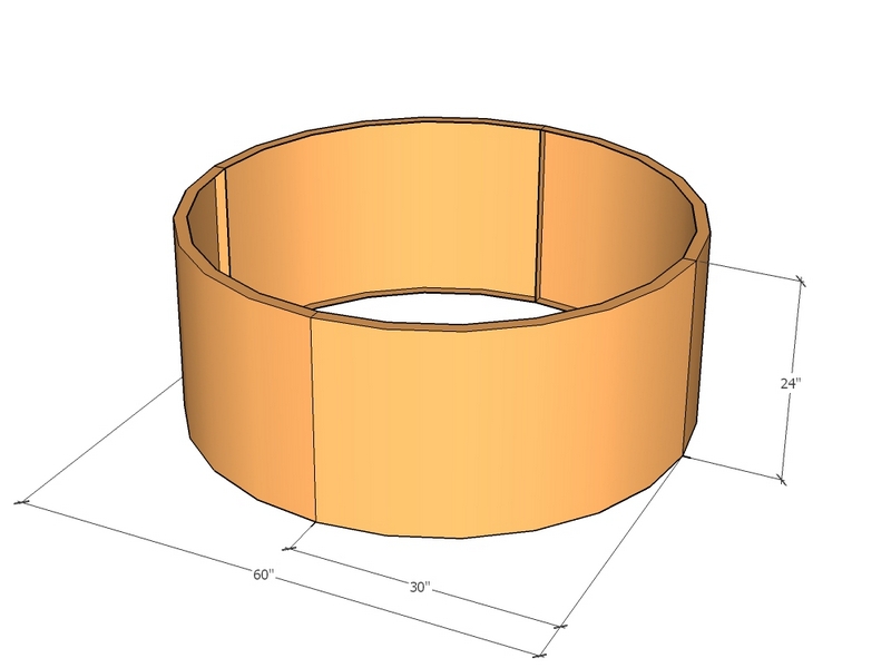 Circular planter kit 30" rad x 24" tall