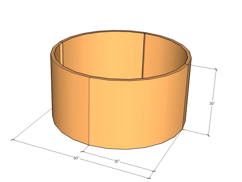 Circular planter kit 30" rad x 30" tall
