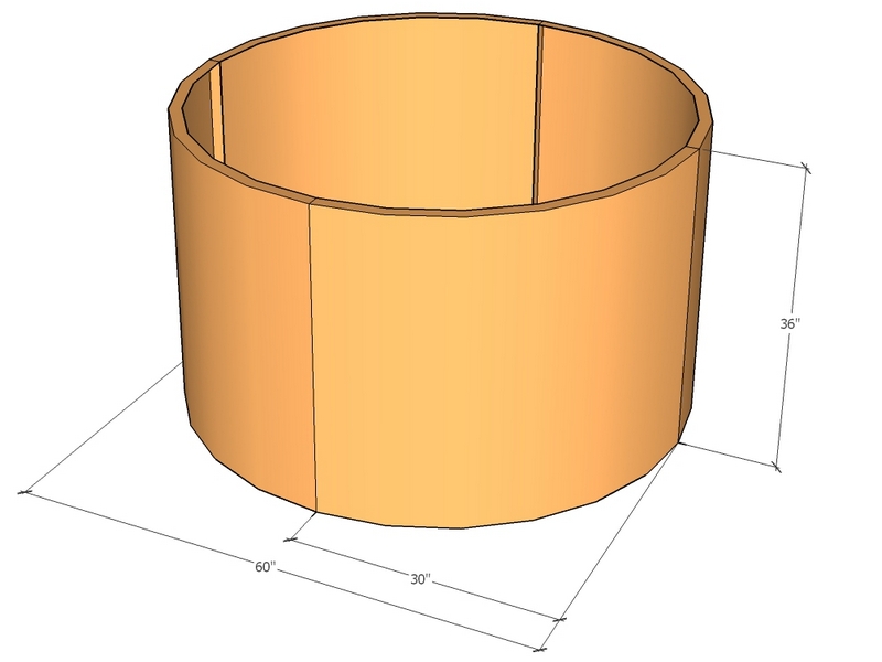 Circular planter kit 30" rad x 36" tall
